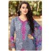 Salwar Suit- Pure Cotton with  Embroidery and Self Print - Gray and Pink  (Un Stitched)